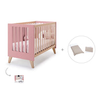 Berço co-sleeping 60x120 cm (4in1) madeira/rosado · Nexor C187R-M5995