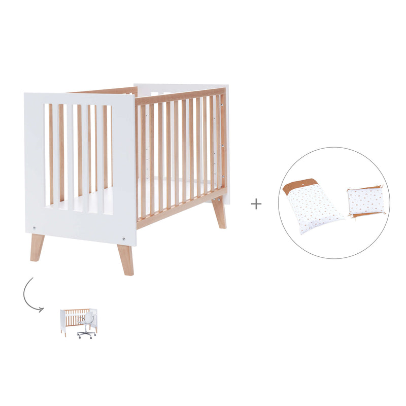 Co-sleeping cot 60x120 cm (4in1) wooden/white · Nexor C187R-M7795