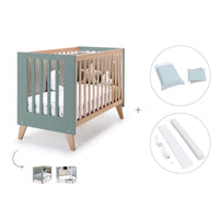 Co-sleeping cot 60x120 cm (4in1) wooden/green · Nexor C187R-M5795