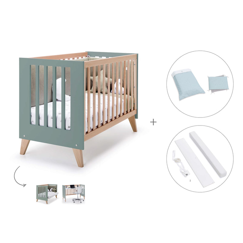 Berço co-sleeping 60x120 cm (4in1) madeira/eucalipto · Nexor C187R-M5795