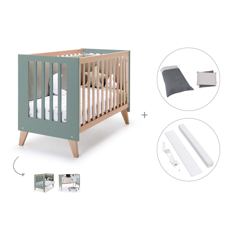 Berço co-sleeping 60x120 cm (4in1) madeira/eucalipto · Nexor C187R-M5795