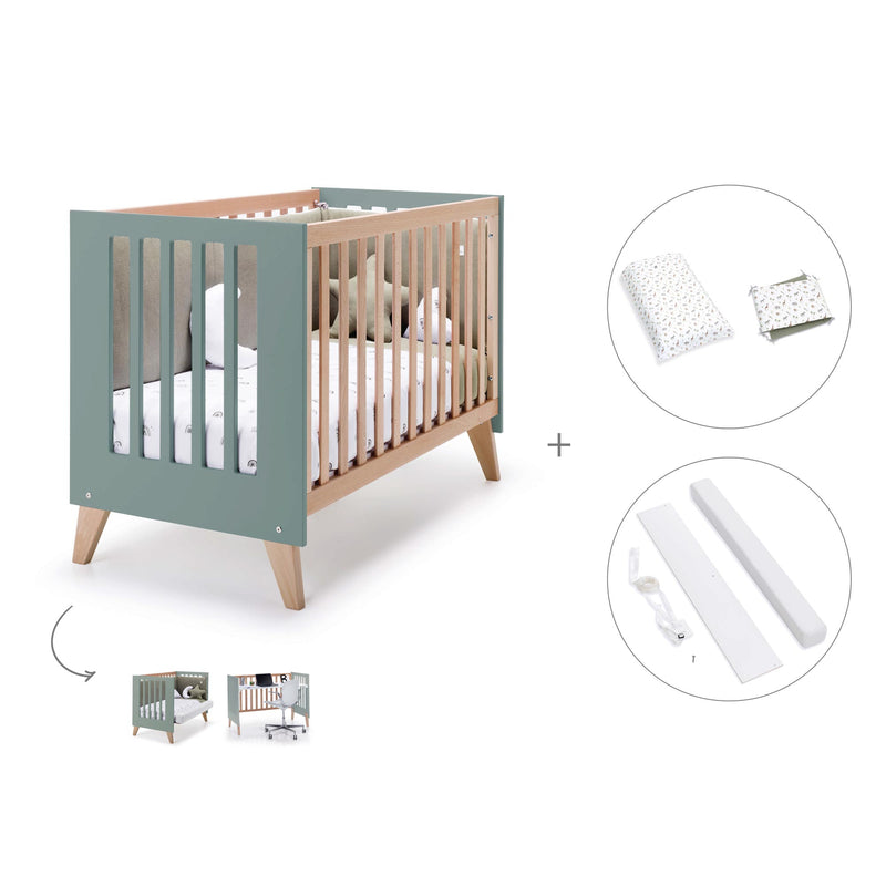 Berço co-sleeping 60x120 cm (4in1) madeira/eucalipto · Nexor C187R-M5795