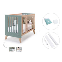 Co-sleeping cot 60x120 cm (4in1) wooden/green · Nexor C187R-M5795