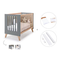 Co-sleeping cot 60x120 cm (4in1) wooden/antracite · Nexor C187R-M5895