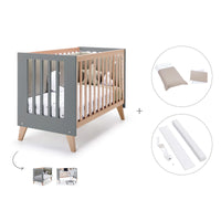 Co-sleeping cot 60x120 cm (4in1) wooden/antracite · Nexor C187R-M5895