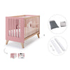 Berço co-sleeping 60x120 cm (4in1) madeira/rosado · Nexor C187R-M5995