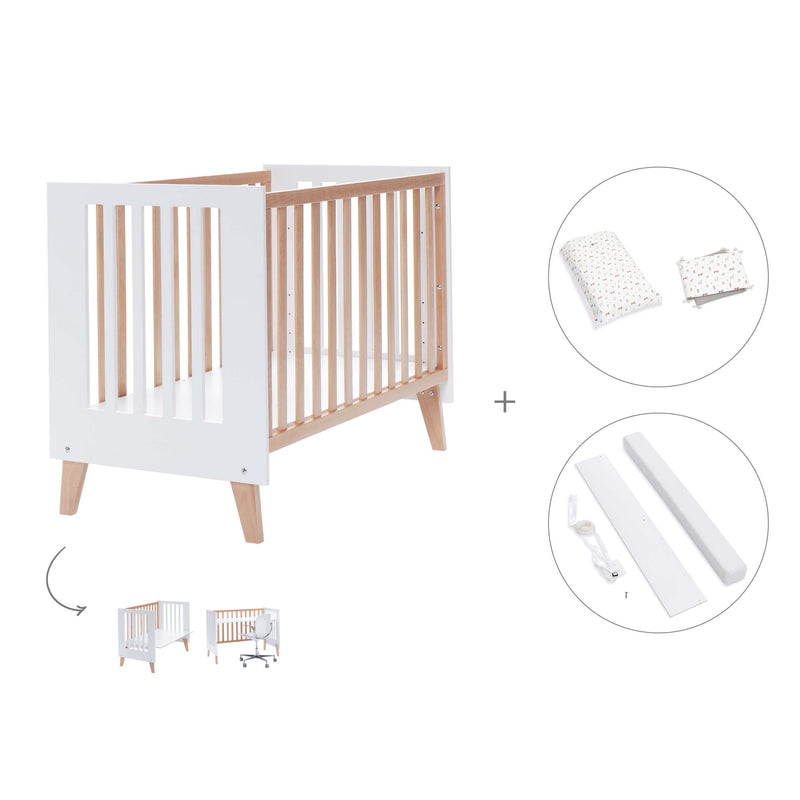 Co-sleeping cot 60x120 cm (4in1) wooden/white · Nexor C187R-M7795