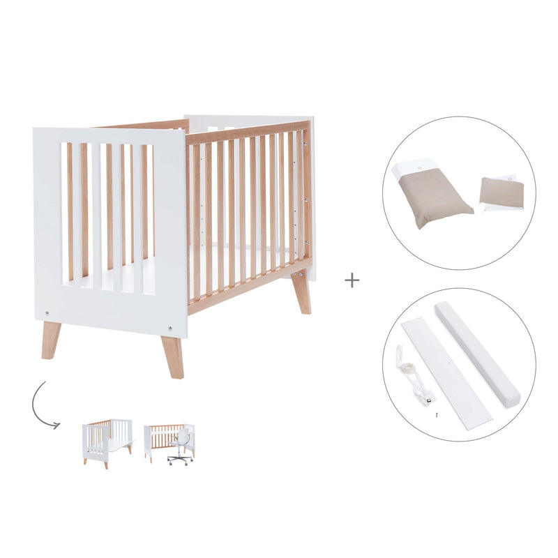 Co-sleeping cot 60x120 cm (4in1) wooden/white · Nexor C187R-M7795