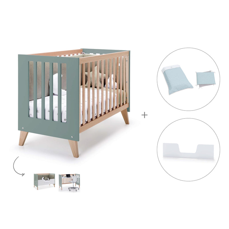 Berço co-sleeping 60x120 cm (4in1) madeira/eucalipto · Nexor C187R-M5795