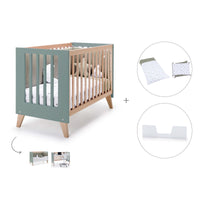 Co-sleeping cot 60x120 cm (4in1) wooden/green · Nexor C187R-M5795