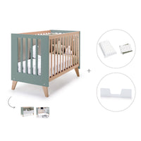 Co-sleeping cot 60x120 cm (4in1) wooden/green · Nexor C187R-M5795