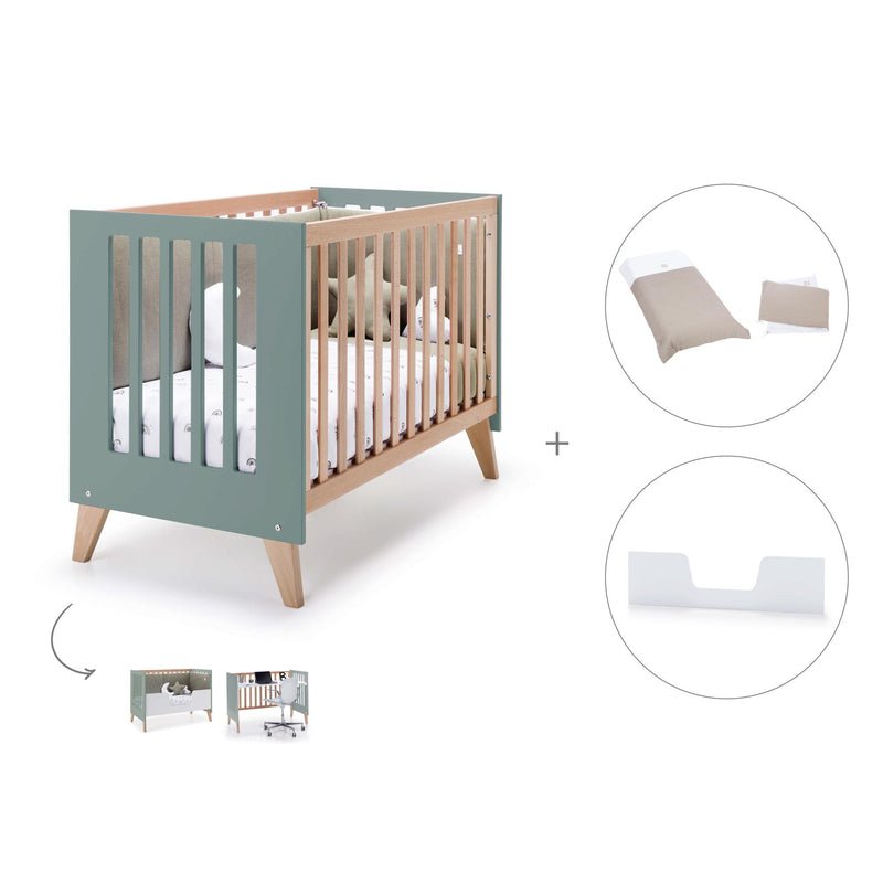 Co-sleeping cot 60x120 cm (4in1) wooden/green · Nexor C187R-M5795