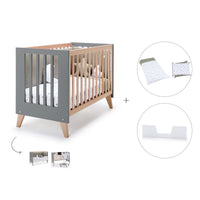 Co-sleeping cot 60x120 cm (4in1) wooden/antracite · Nexor C187R-M5895