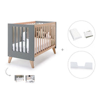 Co-sleeping cot 60x120 cm (4in1) wooden/antracite · Nexor C187R-M5895