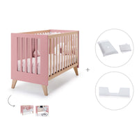 Berço co-sleeping 60x120 cm (4in1) madeira/rosado · Nexor C187R-M5995