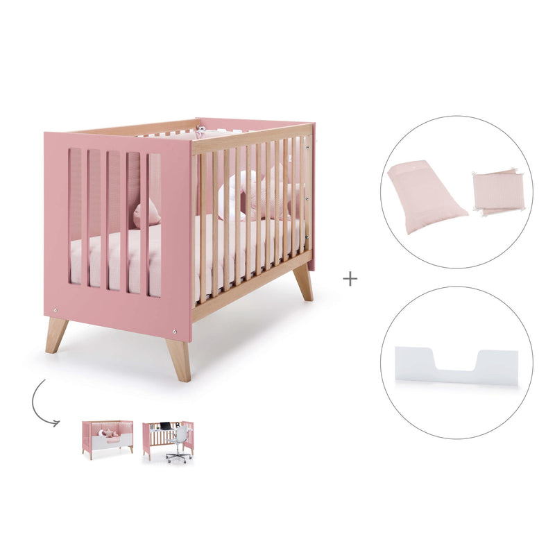 Lit bébé cododo 60x120 cm (4in1) en bois/marengo · Nexor C187R-M6995