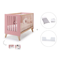 Berço co-sleeping 60x120 cm (4in1) madeira/rosado · Nexor C187R-M5995