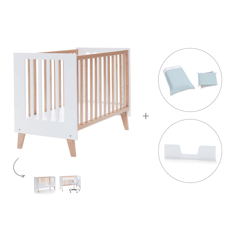 Co-sleeping cot 60x120 cm (4in1) wooden/white · Nexor C187R-M7795