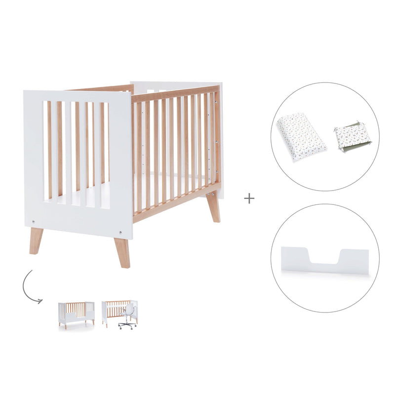 Co-sleeping cot 60x120 cm (4in1) wooden/white · Nexor C187R-M7795