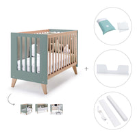 Co-sleeping cot 60x120 cm (4in1) wooden/green · Nexor C187R-M5795