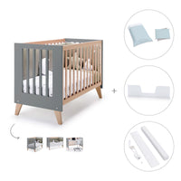 Co-sleeping cot 60x120 cm (4in1) wooden/antracite · Nexor C187R-M5895