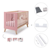 Lit bébé cododo 60x120 cm (4in1) en bois/marengo · Nexor C187R-M6995