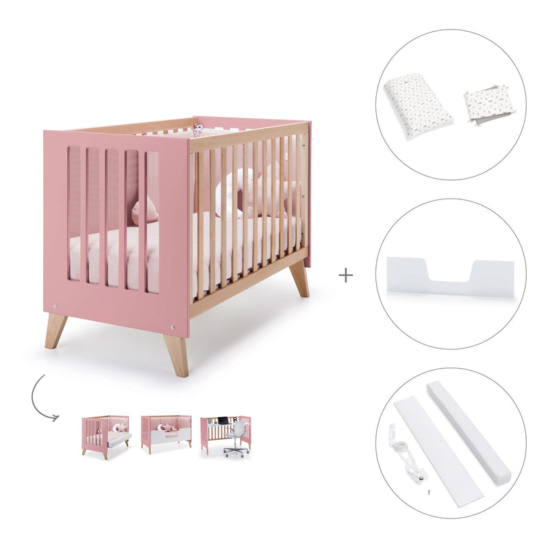 Lit bébé cododo 60x120 cm (4in1) en bois/marengo · Nexor C187R-M6995