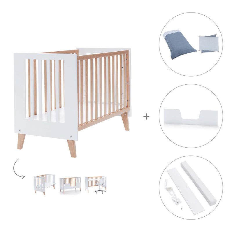 Co-sleeping cot 60x120 cm (4in1) wooden/white · Nexor C187R-M7795