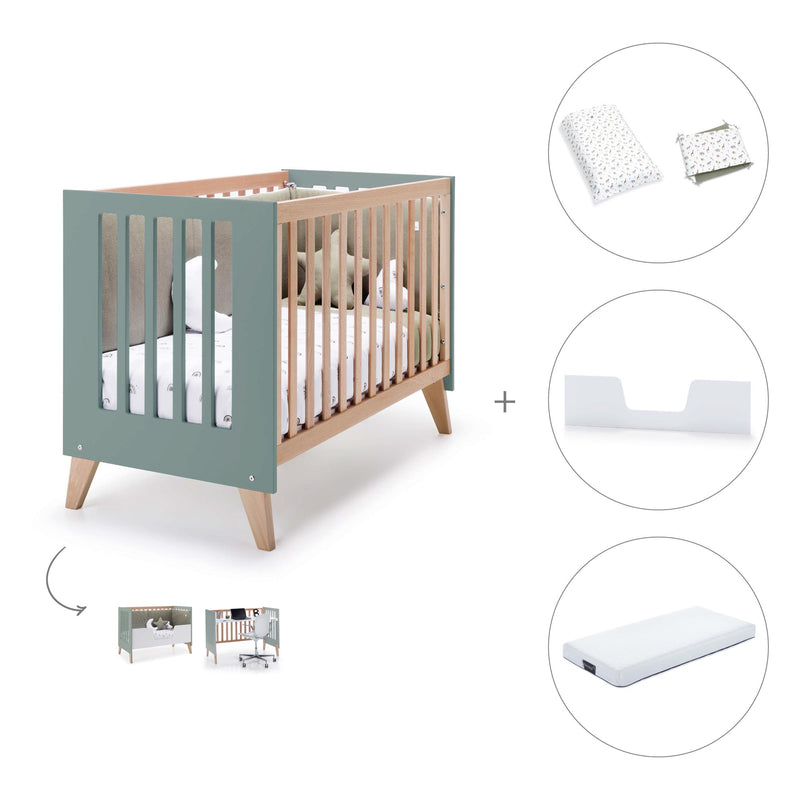 Berço co-sleeping 60x120 cm (4in1) madeira/eucalipto · Nexor C187R-M5795