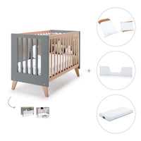 Co-sleeping cot 60x120 cm (4in1) wooden/antracite · Nexor C187R-M5895