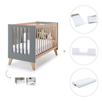 Co-sleeping cot 60x120 cm (4in1) wooden/antracite · Nexor C187R-M5895