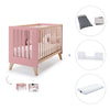 Berço co-sleeping 60x120 cm (4in1) madeira/rosado · Nexor C187R-M5995