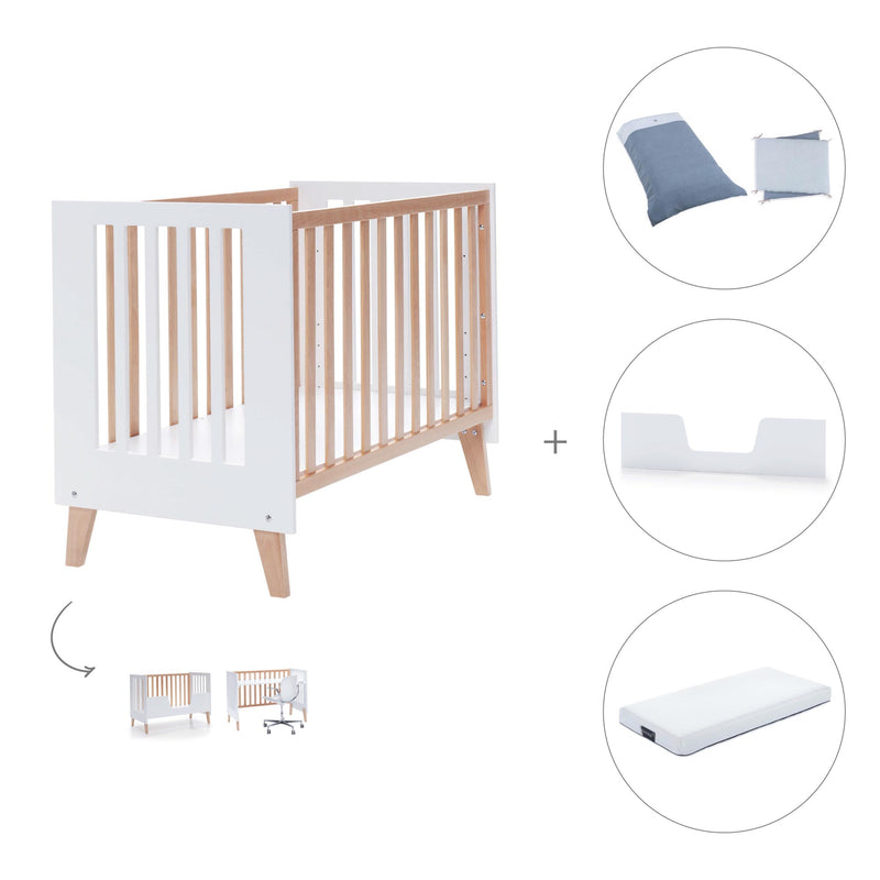 Wooden co-sleeping cot 4 in 1 Nexor Natural · C187R-M7795