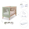 Co-sleeping cot 60x120 cm (4in1) wooden/green-olive · Nexor C187R-M5695