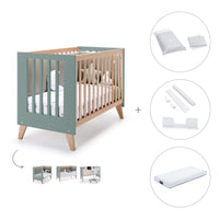 Co-sleeping cot 60x120 cm (4in1) wooden/green · Nexor C187R-M5795