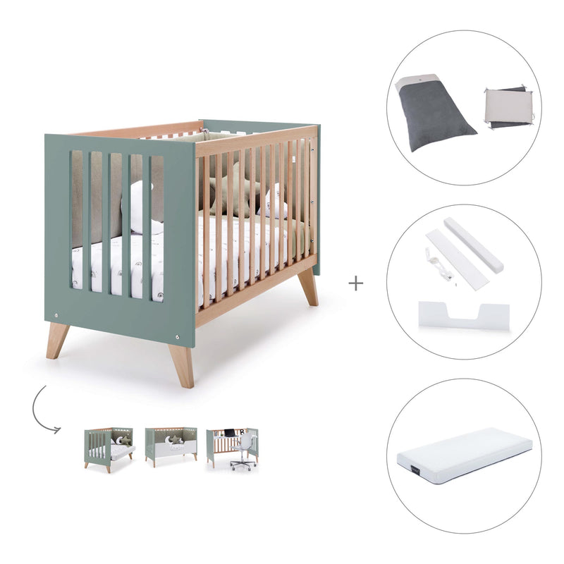 Berço co-sleeping 60x120 cm (4in1) madeira/eucalipto · Nexor C187R-M5795