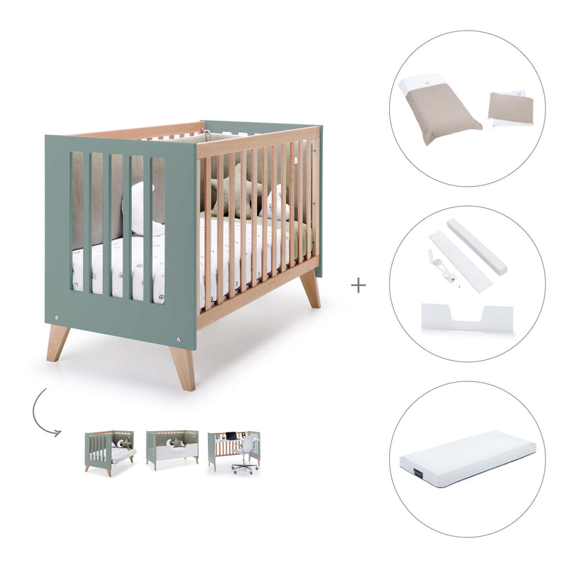 Berço co-sleeping 60x120 cm (4in1) madeira/eucalipto · Nexor C187R-M5795