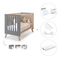 Co-sleeping cot 60x120 cm (4in1) wooden/antracite · Nexor C187R-M5895