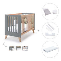 Co-sleeping cot 60x120 cm (4in1) wooden/antracite · Nexor C187R-M5895