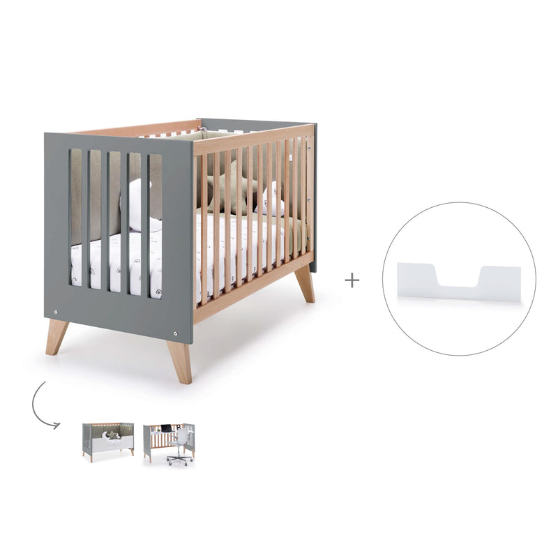 Co-sleeping cot 60x120 cm (4in1) wooden/antracite · Nexor C187R-M5895