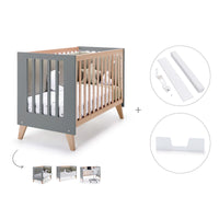 Co-sleeping cot 60x120 cm (4in1) wooden/antracite · Nexor C187R-M5895