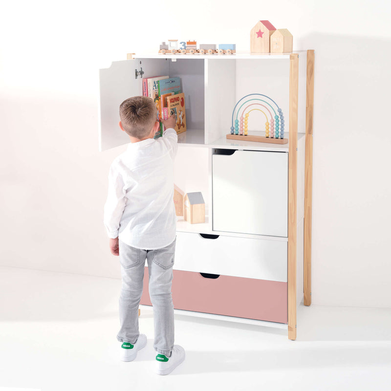 Montessori-Kinderschrank (Türen und Schubladen) Holz · Eden+ NW130