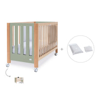 Co-sleeping cot 60x120 cm (5in1) wood/green olive · Occa C166-M9556