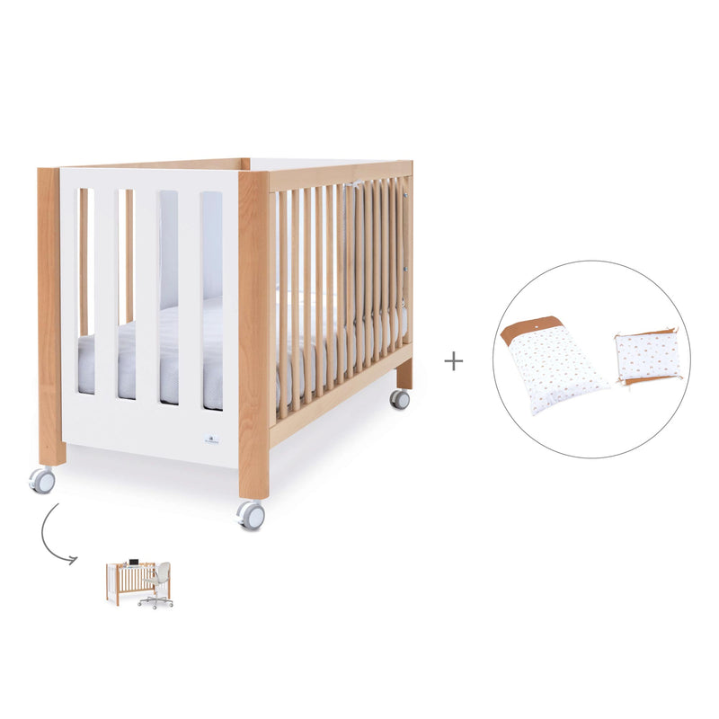 Berço co-sleeping 60x120 cm (5in1) madeira/branco · Occa C166-M9577