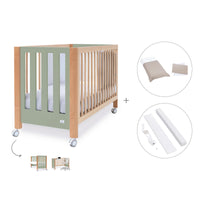 Co-sleeping cot 60x120 cm (5in1) wood/green olive · Occa C166-M9556