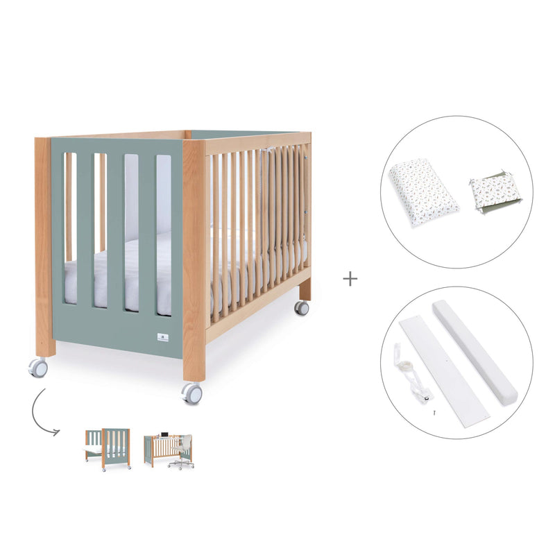 Co-sleeping cot 60x120 cm (5in1) wood/green · Occa C166-M9557