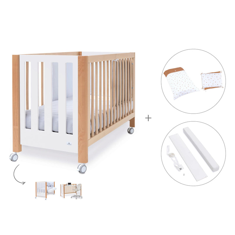 Berço co-sleeping 60x120 cm (5in1) madeira/branco · Occa C166-M9577