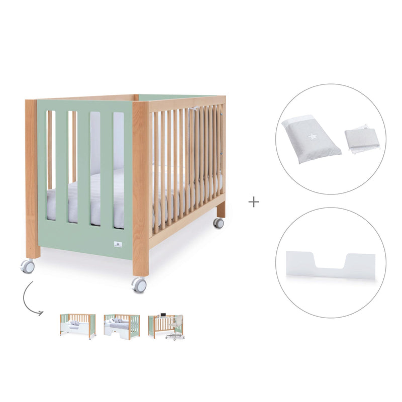 Co-sleeping cot 60x120 cm (5in1) wood/mint · Occa C166-M9555