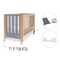 Berço co-sleeping 60x120 cm (5in1) madeira/cinzento · Occa C166-M9558