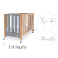 Berço co-sleeping 60x120 cm (5in1) madeira/cinzento · Occa C166-M9558